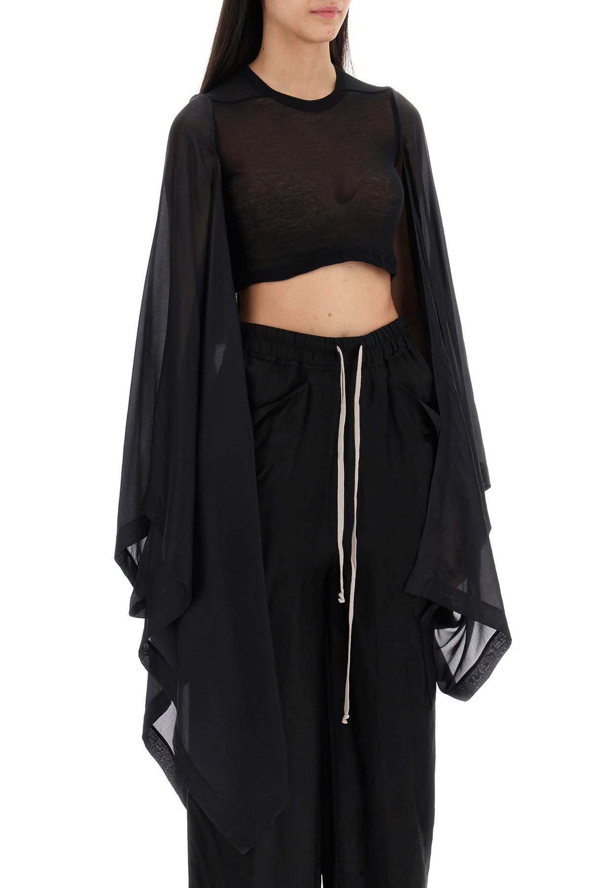 RICK OWENS Mini Crop Habotai Top