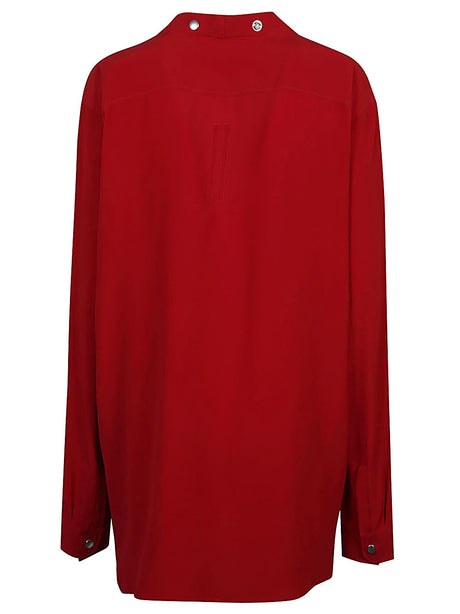 RICK OWENS Silk Blend Long-Sleeved Shirt