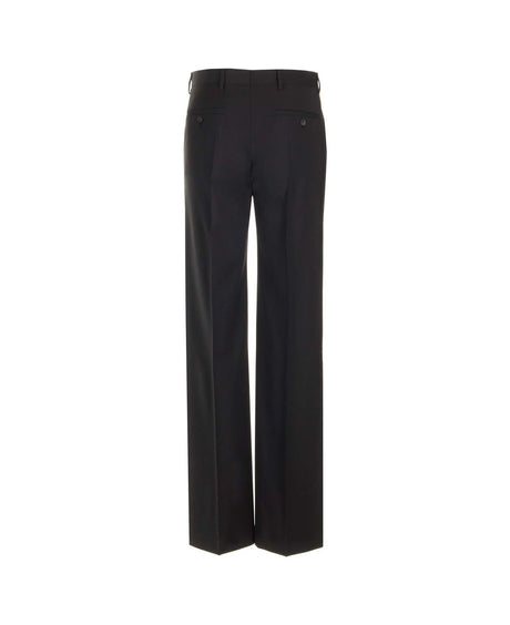 RICK OWENS High-Waisted Straight Cut Wool Pants for Women