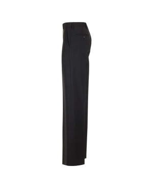 RICK OWENS High-Waisted Straight Cut Wool Pants for Women