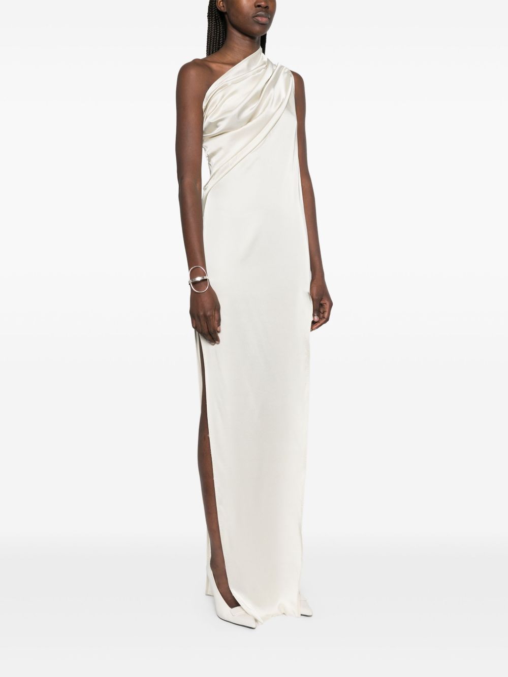 RICK OWENS One-Shoulder Long Dress with Side Slits