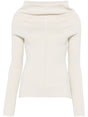 RICK OWENS Draped Cowl Neck Drop Shoulder Long Sleeve Top