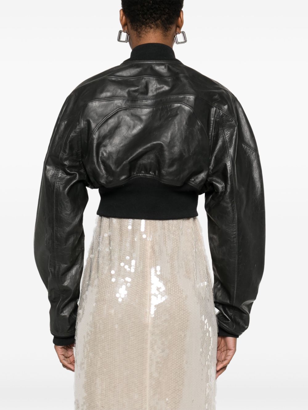 RICK OWENS Women's Leather Bomber Jacket