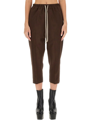 RICK OWENS Cropped Drawstring Pants - Regular Fit Size 40