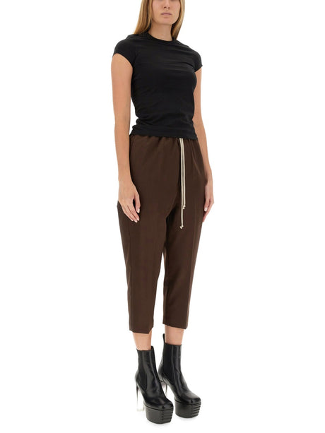 RICK OWENS Cropped Drawstring Pants - Regular Fit Size 40