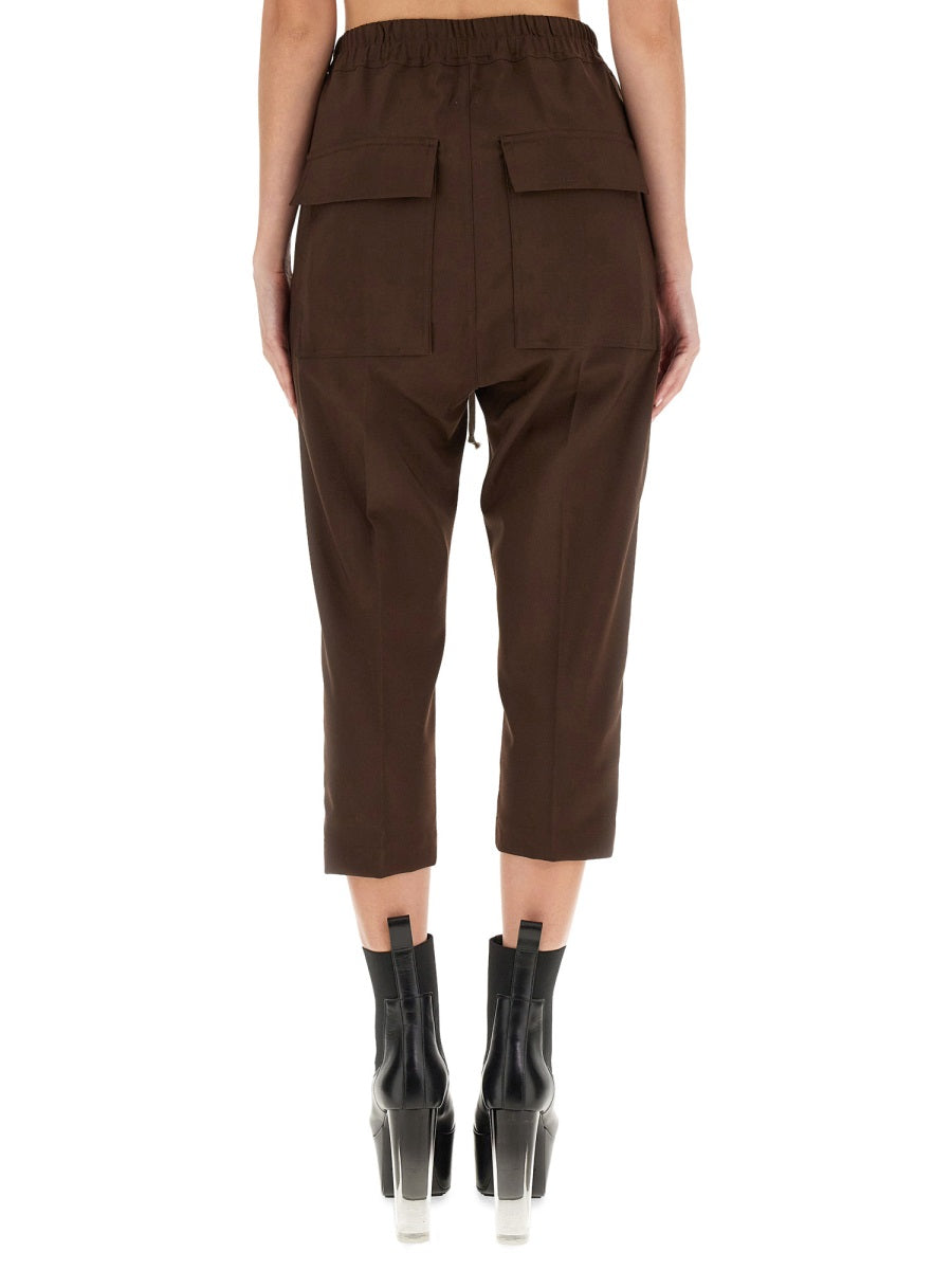 RICK OWENS Cropped Drawstring Pants - Regular Fit Size 40