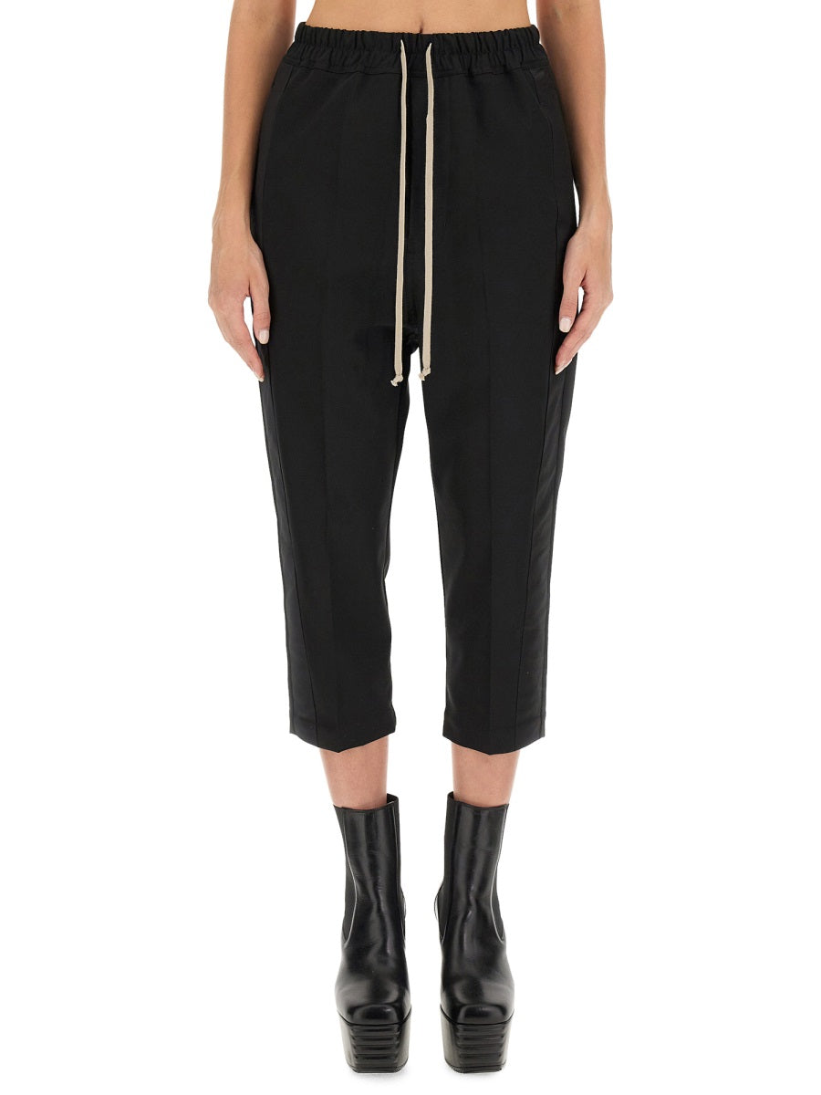 RICK OWENS Cropped Drawstring Pants - Regular Fit Size 40