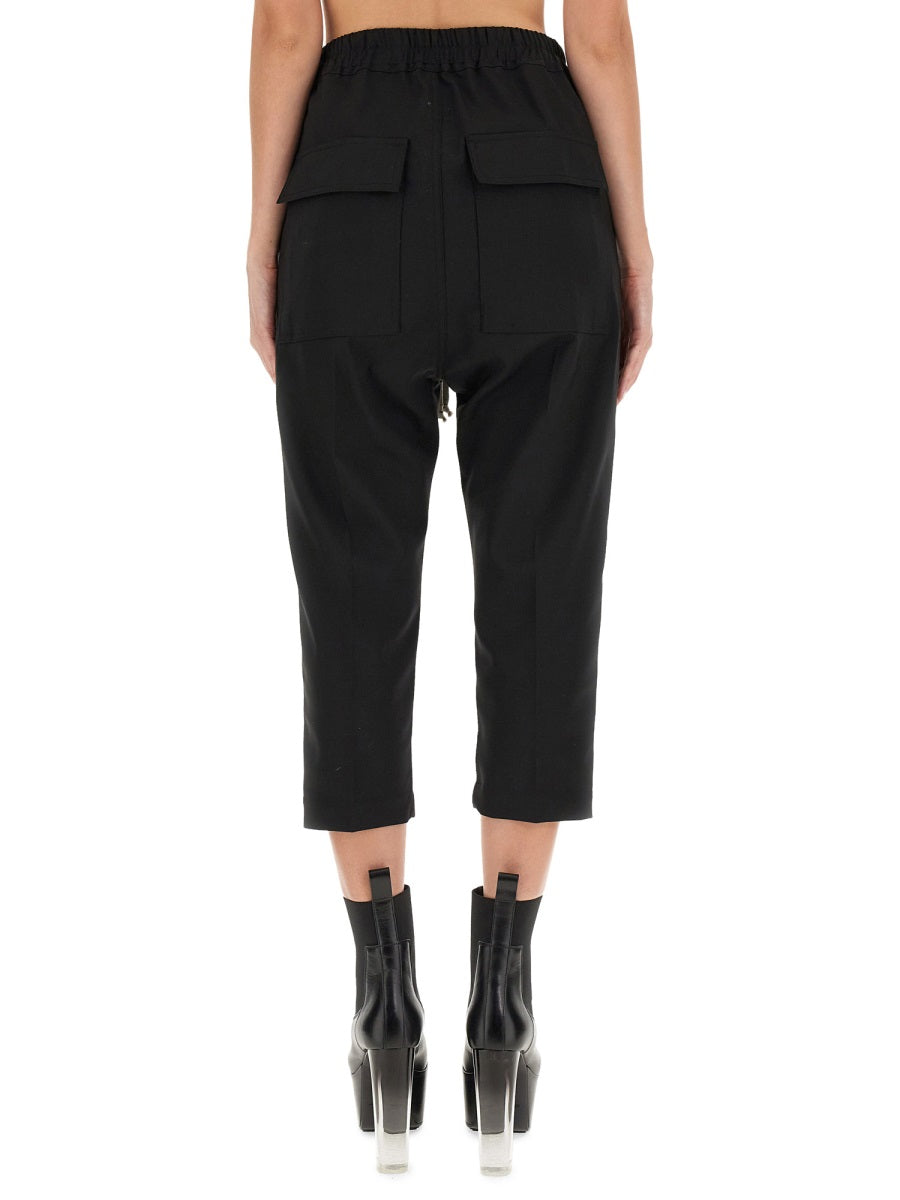 RICK OWENS Cropped Drawstring Pants - Regular Fit Size 40