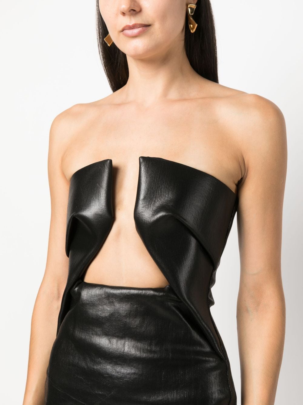 RICK OWENS MIDI PATENT TUBE DRESS