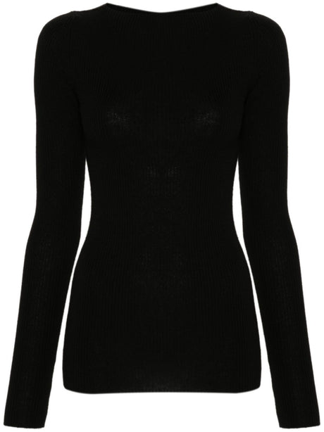 RICK OWENS Open-Back Knit Sweater - Close-Fitting with Boat Neck (Women)