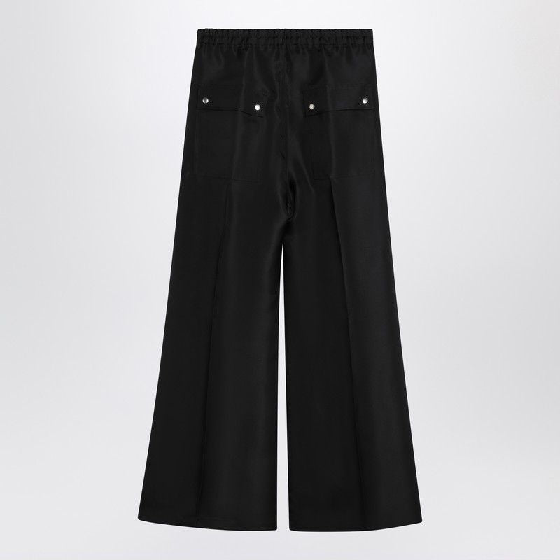 RICK OWENS Wide Silk Pants with Elasticized Waistband for Men