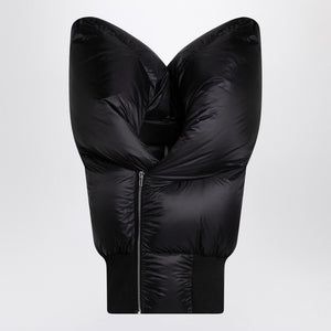 RICK OWENS Padded Waistcoat with High Collar and Ribbed Hem