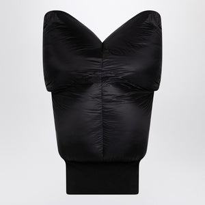 RICK OWENS Padded Waistcoat with High Collar and Ribbed Hem