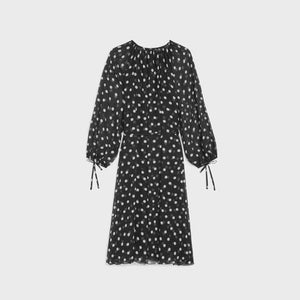 CELINE Silk Georgette Folk Mini Dress