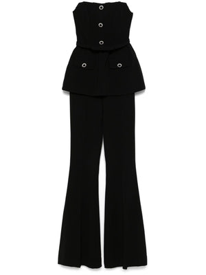 SELF-PORTRAIT Elegant Crepe Jumpsuit with Belt - Women's SS25