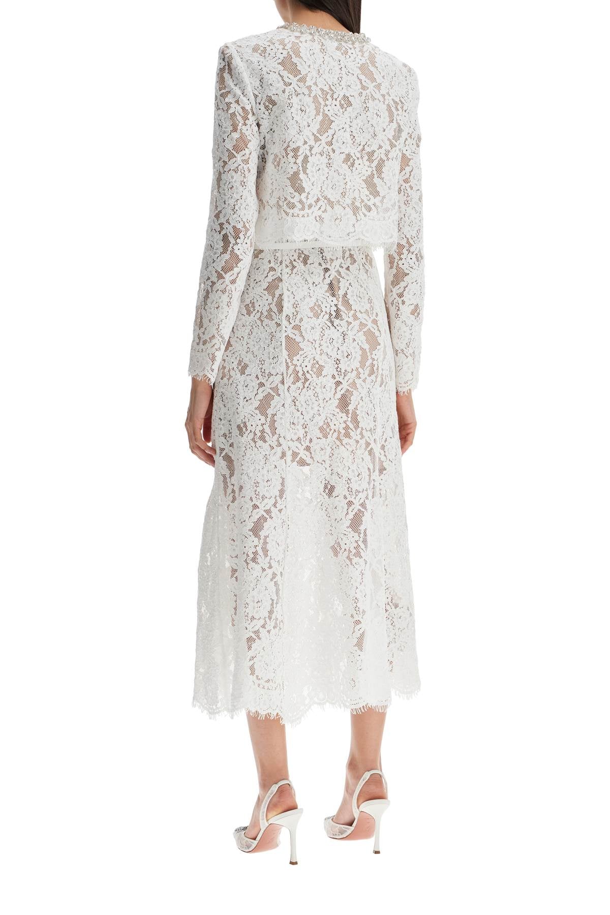 SELF-PORTRAIT Elegant Long-Sleeved Midi Lace Dress