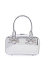 SELF-PORTRAIT Diamond-Studded Mirrored Leather Travel Handbag