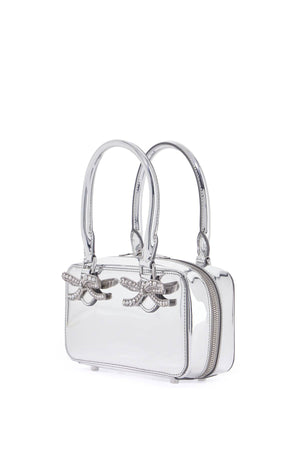 SELF-PORTRAIT Diamond-Studded Mirrored Leather Travel Handbag