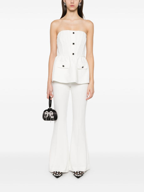 SELF-PORTRAIT Mini Crepe Jumpsuit with Belt