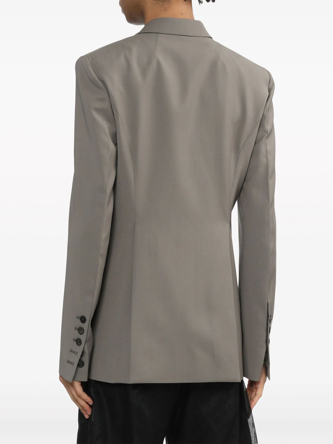 RICK OWENS Single-Breasted Virgin Wool Blazer