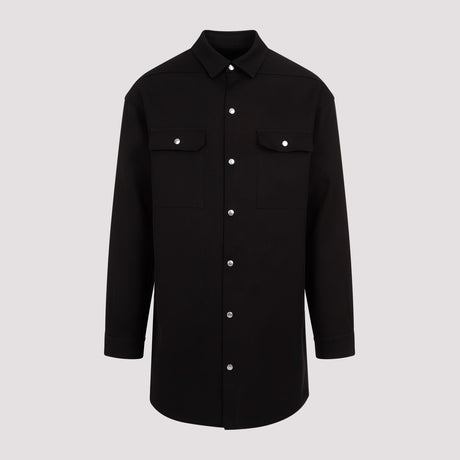 RICK OWENS Jumbo Fogpocket Silk Wool Shirt