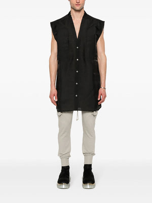 RICK OWENS Raw Cut-Detailing Vest for Men - SS24 Collection