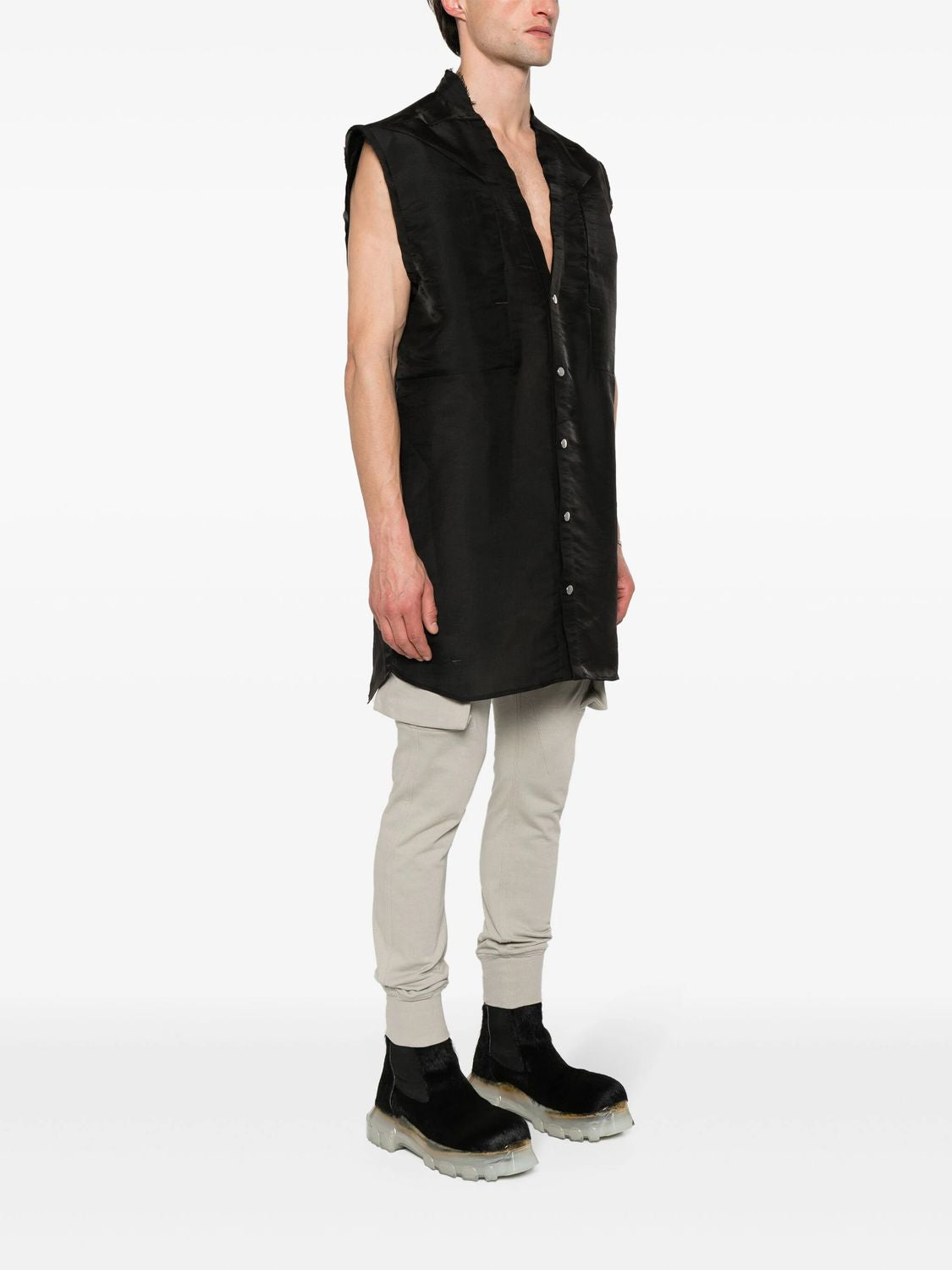 RICK OWENS Raw Cut-Detailing Vest for Men - SS24 Collection