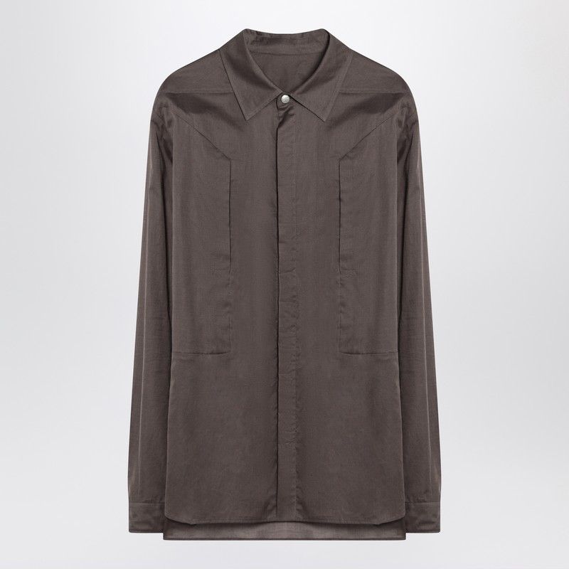 RICK OWENS Cotton Shirt with Classic Collar and Hidden Buttoning - SS25