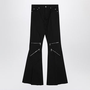 RICK OWENS High Waist Cargo Jeans with Flared Leg