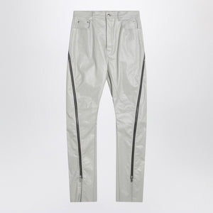 RICK OWENS High Waist Slim to Wide Fit Jeans with Zip Detail