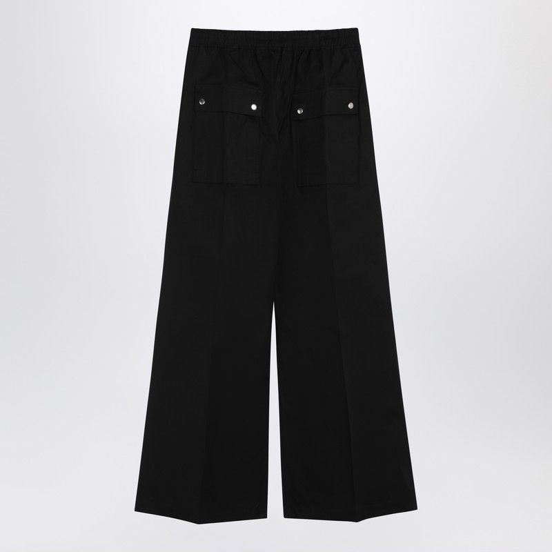 RICK OWENS Wide-Fit Trousers with Drawstring and Flap Pockets