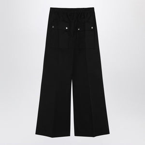 RICK OWENS Wide-Fit Trousers with Drawstring and Flap Pockets