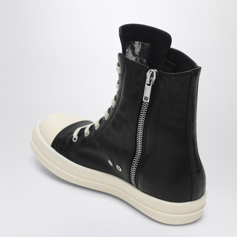 RICK OWENS High Top Leather Trainer