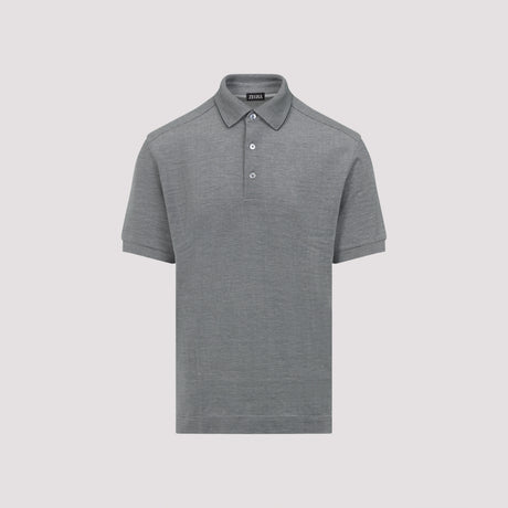 ZEGNA Cotton and Silk Polo for Men - SS25 Collection