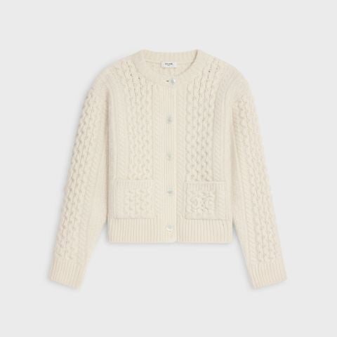 CELINE Wool Triomphe Cardigan for Women