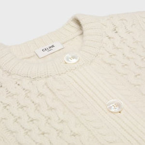 CELINE Wool Triomphe Cardigan for Women