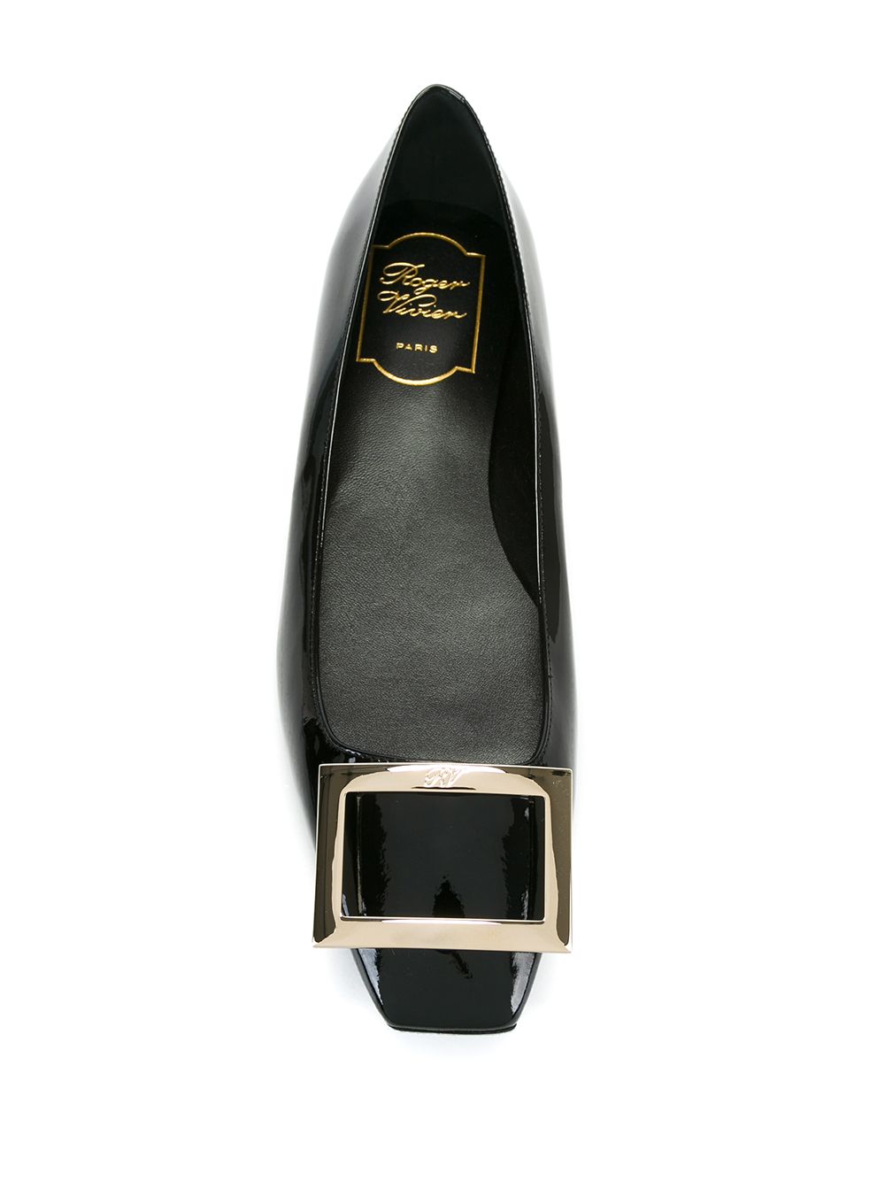 ROGER VIVIER Square Toe Slip-On Ballet Flats with Buckle Detail