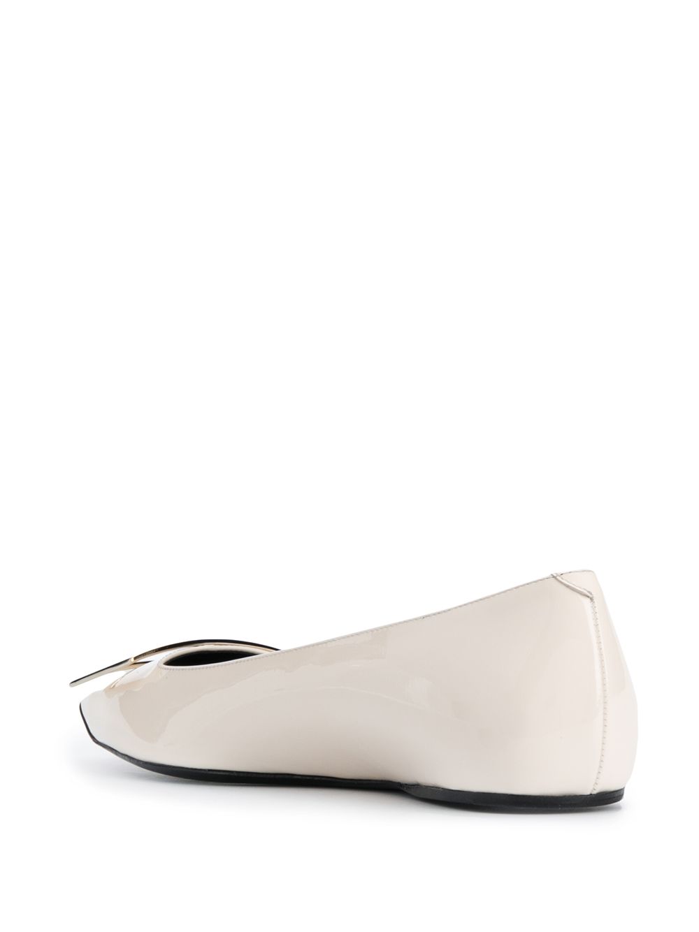 ROGER VIVIER Square Toe Slip-On Ballet Flats with Buckle Detail