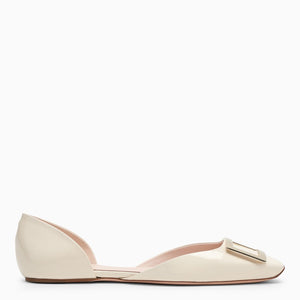 ROGER VIVIER Square Toe Patent Leather Ballerina Flats