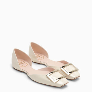 ROGER VIVIER Square Toe Patent Leather Ballerina Flats