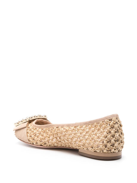 ROGER VIVIER Woven Raffia Ballet Flats