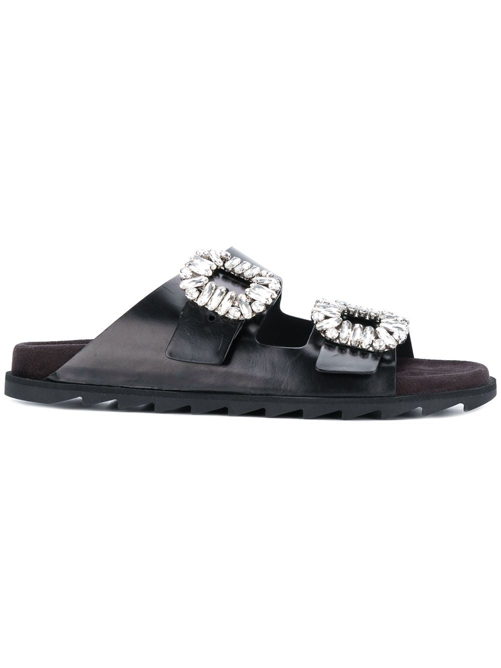 ROGER VIVIER Mini Slidy Viv Leather Sandals