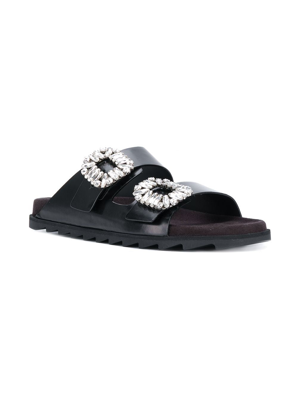 ROGER VIVIER Mini Slidy Viv Leather Sandals