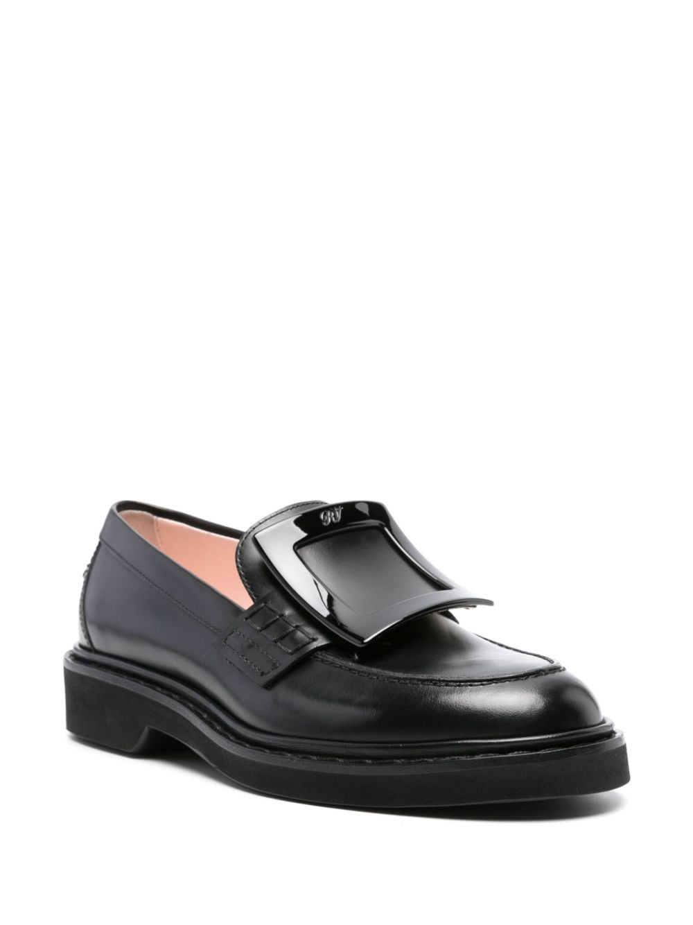 ROGER VIVIER Viv Rangers Mini Leather Loafers