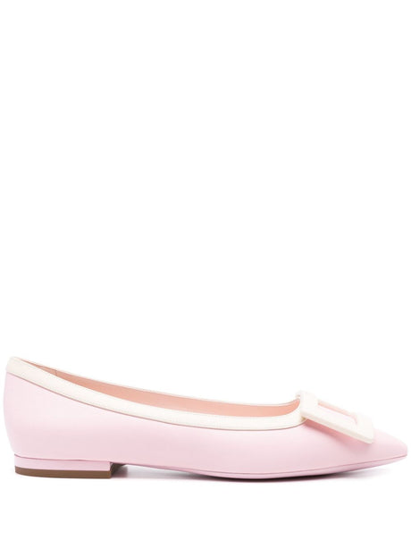 ROGER VIVIER Elegant Pull-On Ballet Flats with Decorative Buckle