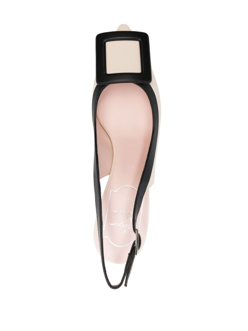 ROGER VIVIER Leather Slingback Pumps with Decorative Buckle - 65mm Mid Heel