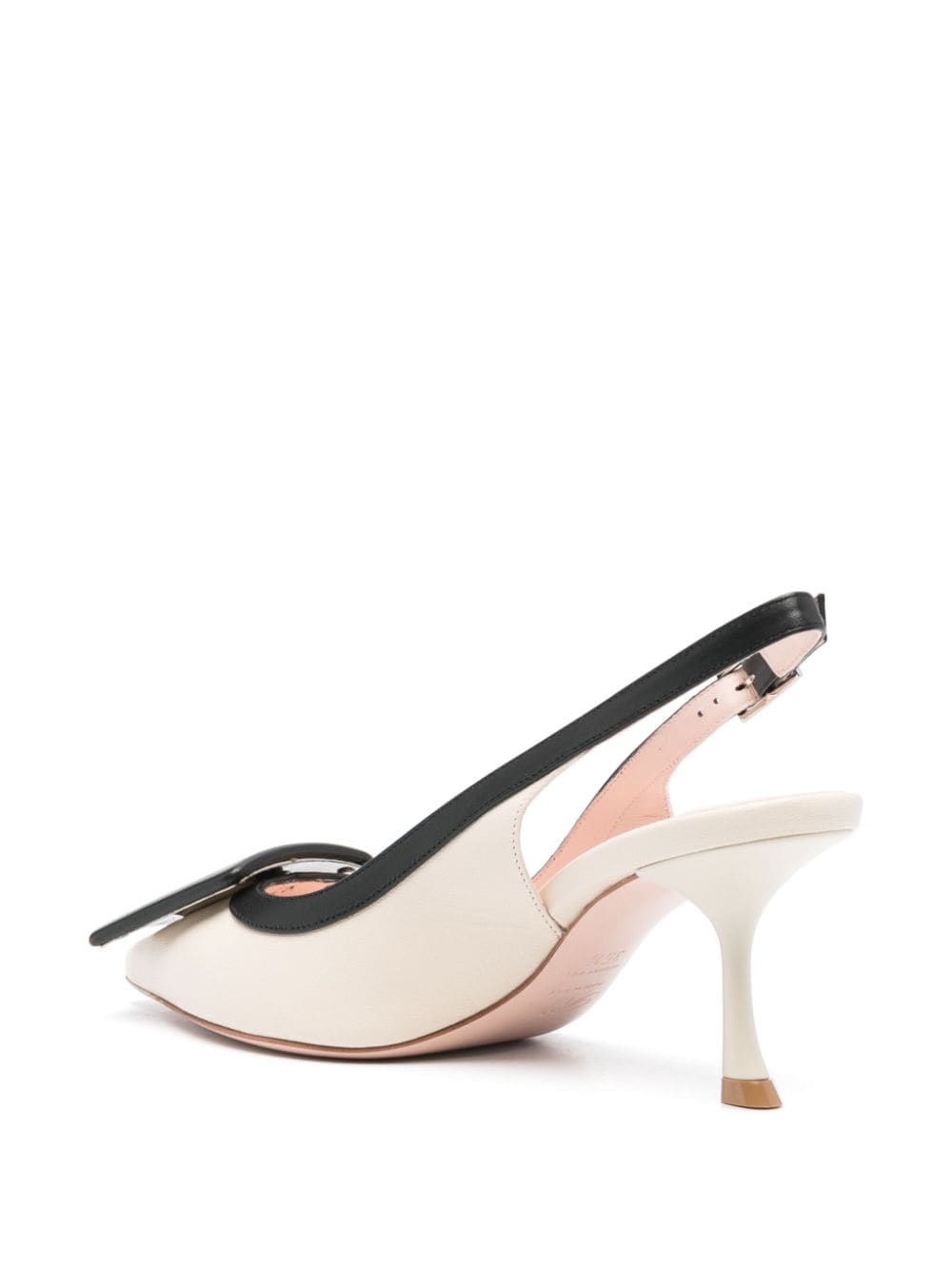 ROGER VIVIER Leather Slingback Pumps with Decorative Buckle - 65mm Mid Heel