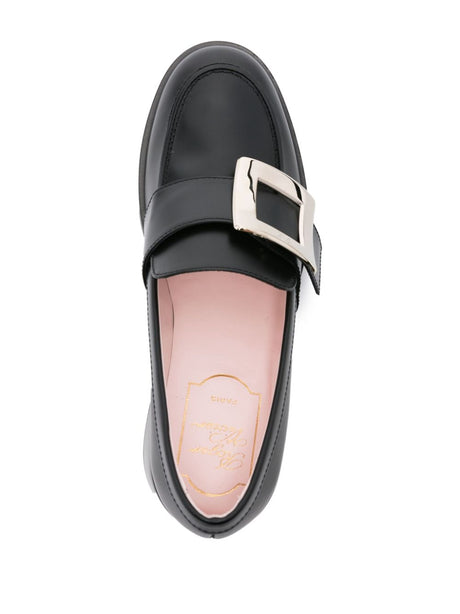 ROGER VIVIER Viv Rangers Leather Loafers - Slip-On Style with Block Heel