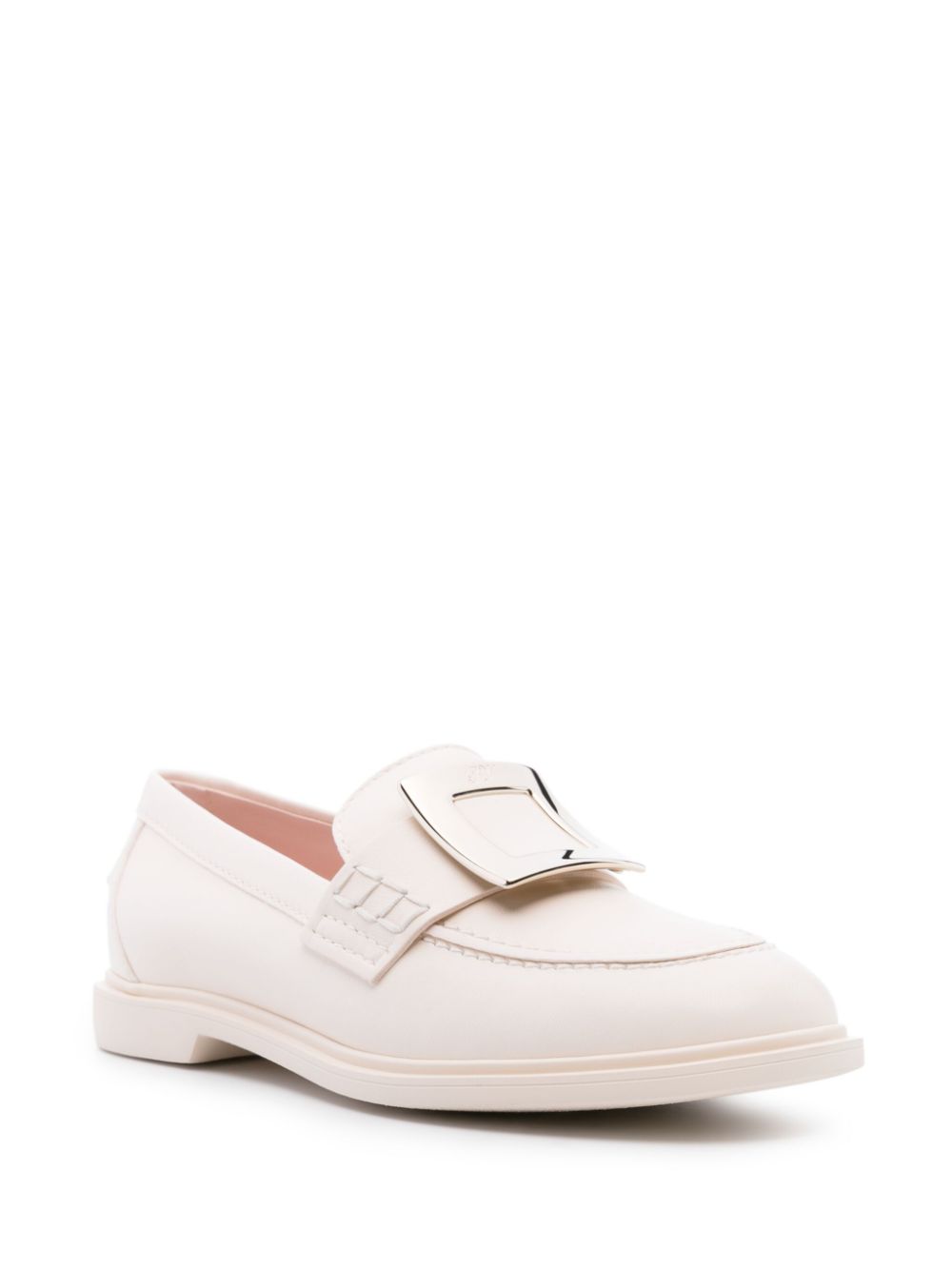 ROGER VIVIER Women’s Leather Mini Loafers with Logo Buckle