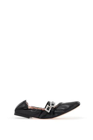 ROGER VIVIER Elegant Nappa Leather Ballet Flats with Crystal Accents